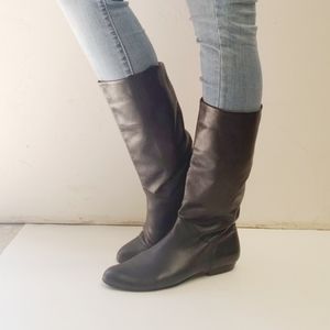 COBBIE Leather Under Knee Length Black Boots 8 1/2
